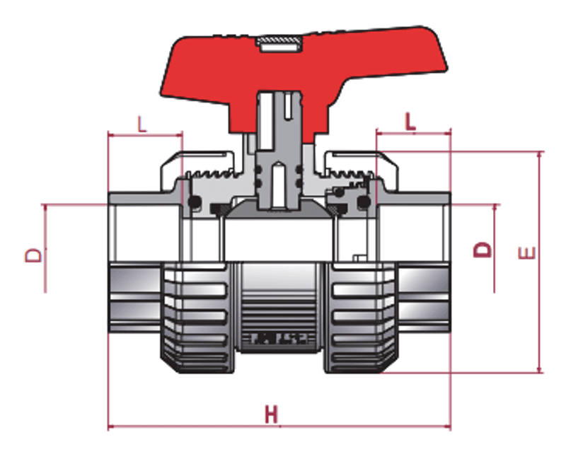 PVC Kuleventil | Ø 20mm Industri PN 16