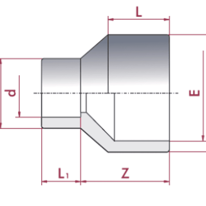 PVC Konisk Reduksjon | Ø32/25 x 20mm PN16