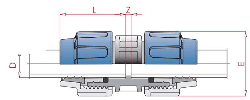 PP Rett overgang | Ø32mm