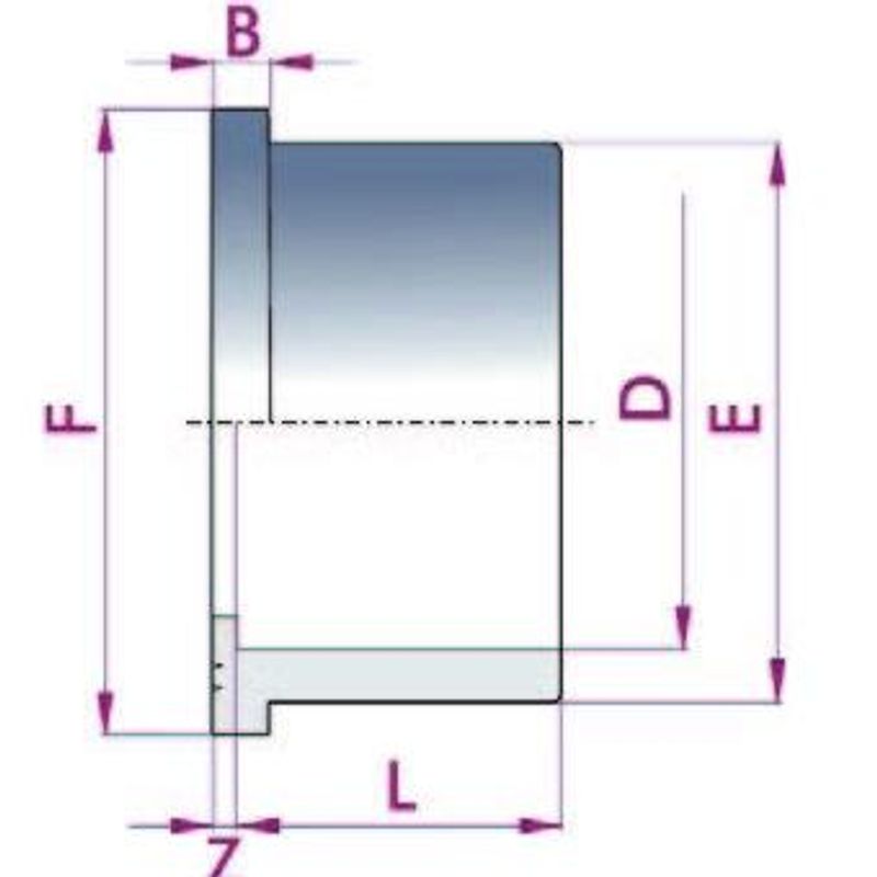 Pvc Limflens | Krage Stubflange Ø63mm